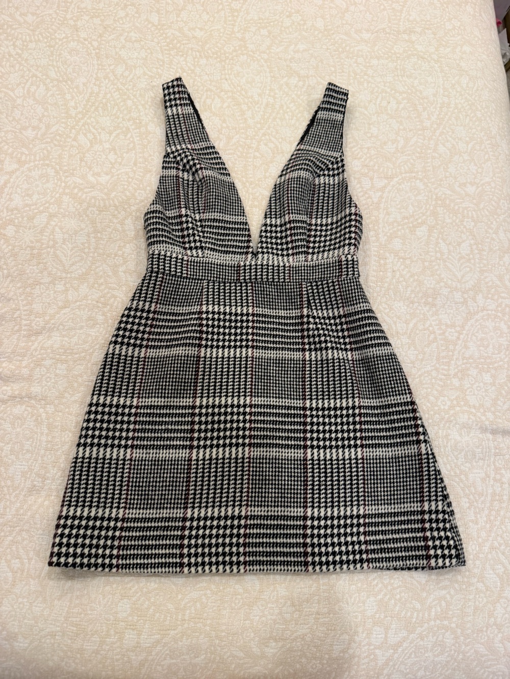 Forever 21 Contemporary Plaid Pinafore Dress XS
